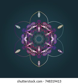 Snowflake isolated on colorful background. Snowflake Icon. Vector illustration.