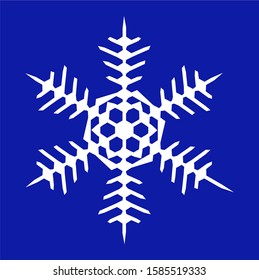 Snowflake isolated on dark blue background. Gradient, vector