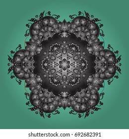 Snowflake isolated on dim green background. Snowflake Vector illustration. Winter mandala. Snowflake Icon.