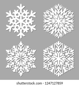 Schneeflocke einzeln auf grauem Hintergrund. Flachzeilenschneesymbole. Schönes Element für Weihnachtsbanner, Karten.