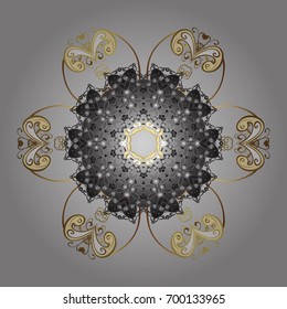 Snowflake isolated on gray background. Snowflake Icon. Snowflake Vector illustration. Winter mandala.