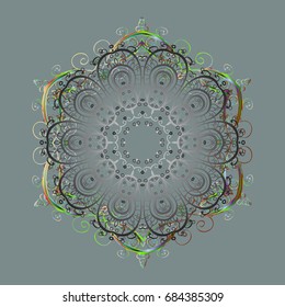 Snowflake isolated on gray and blue background. Snowflake Icon. Snowflake Vector illustration. Winter mandala.