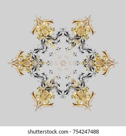 Snowflake isolated on gray, brown and beige colors. Vector illustration. Vector illustration. Snowflake Icon.