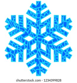 Snowflake isolated on light background. Flat line snow icons. Nice element for christmas banner, cards.