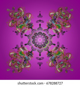 Snowflake isolated on lilac background. Snowflake Icon. Snowflake Vector illustration.
