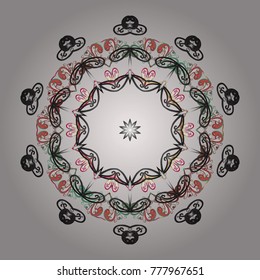 Snowflake isolated on neutral, gray and brown colors. Snowflake Icon. Vector illustration. Winter snowflake.