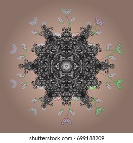 Snowflake isolated on pink background. Snowflake Icon. Snowflake Vector illustration. Winter mandala.