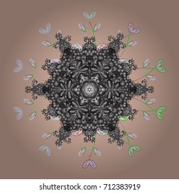 Snowflake isolated on pink background. Snowflake Icon. Snowflake Vector illustration. Winter mandala.
