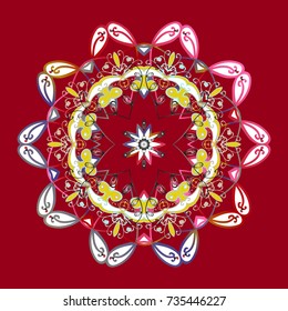 Snowflake isolated on red, white and gray colors. Snowflake Vector illustration. Vector illustration. Snowflake Icon.