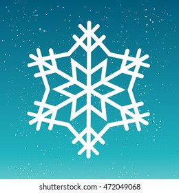 Snowflake isolated on Starry Sky background. Winter vector illustration.