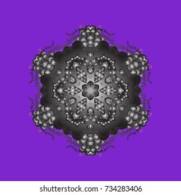 Snowflake isolated on violet, gray and brown colors. Snowflake Vector illustration. Vector illustration. Snowflake Icon.