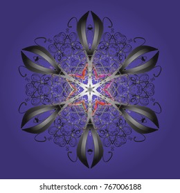 Snowflake isolated on violet, gray and neutral colors. Vector illustration. Vector illustration. Snowflake Icon.