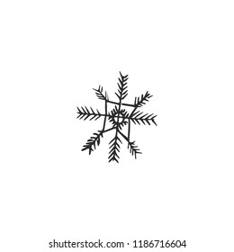 snowflake isolated on white background, vector illustration