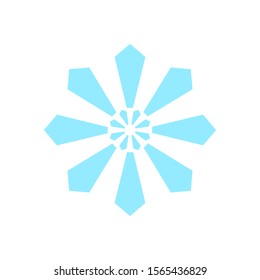 Snowflake isolated on white background. Flat snow icon silhouette. New year theme.Vector illustration