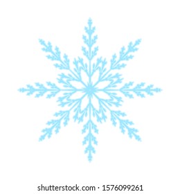 Snowflake isolated on white background. Flat snow icon silhouette. New year theme. Vector illustration