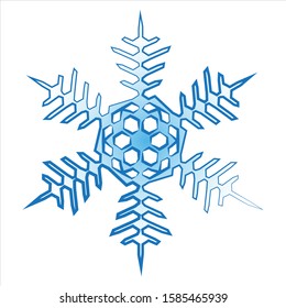 Snowflake isolated on white background. Gradient, vector