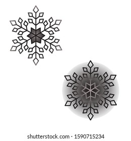 Snowflake isolated on a white background. Vector cartoon close-up illustration