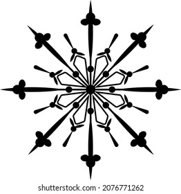 Snowflake isolated on the white background. Vector illustration. Snow