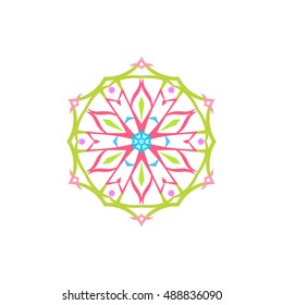Snowflake Isolated on White Background, Christmas Decoration, Vector Illustration 