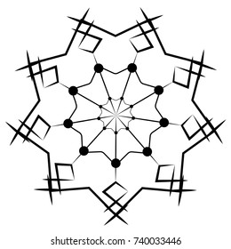 Snowflake isolated on white background, Vector illustration