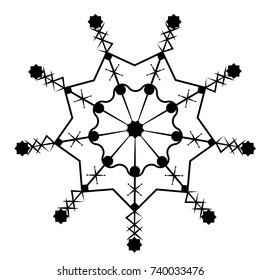 Snowflake isolated on white background, Vector illustration