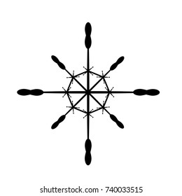 Snowflake isolated on white background, Vector illustration