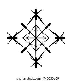 Snowflake isolated on white background, Vector illustration