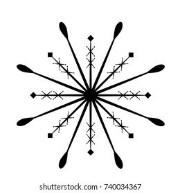 Snowflake isolated on white background, Vector illustration