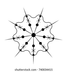 Snowflake isolated on white background, Vector illustration