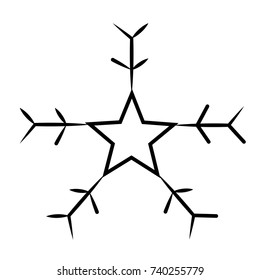 Snowflake isolated on white background, Vector illustration
