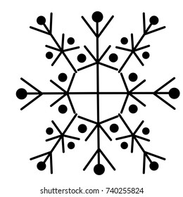 Snowflake isolated on white background, Vector illustration