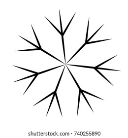 Snowflake isolated on white background, Vector illustration