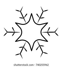 Snowflake isolated on white background, Vector illustration