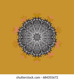 Snowflake isolated on yellow background. Mandala. Snowflake Icon. Snowflake Vector illustration.
