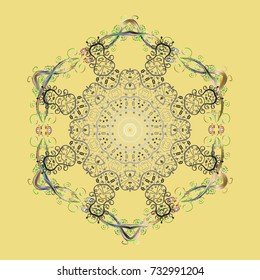 Snowflake isolated on yellow, gray and neutral colors. Vector illustration. Winter snowflake. Snowflake Icon.