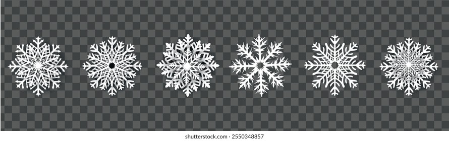 Copo De Nieve Aislado Y Fondo Transparente, Ilustración vectorial