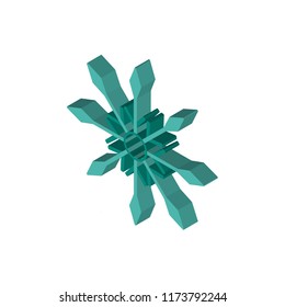 Snowflake isometric left top view 3D icon