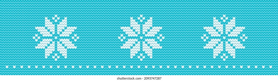 Snowflake Knit Pattern Motif Cross-stitch Border