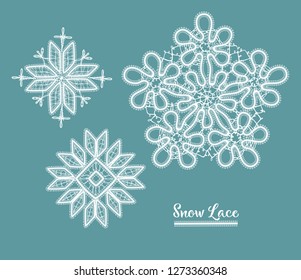 Snowflake lace napkins. Vector collection
