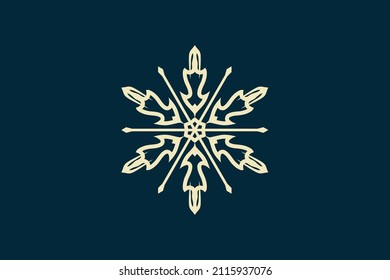 Snowflake Light Gold Design Buen Vector 