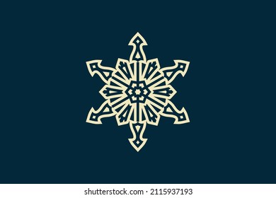 Snowflake Light Gold Design Buen Vector 
