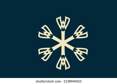 Diseño de oro ligero de copo de nieve Buen Vector