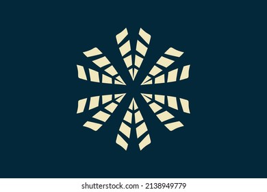 Diseño de oro ligero de copo de nieve Buen Vector