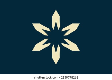 Diseño de oro ligero de copo de nieve Buen Vector