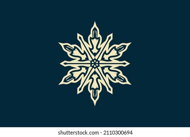 Snowflake Light Gold Design Vector