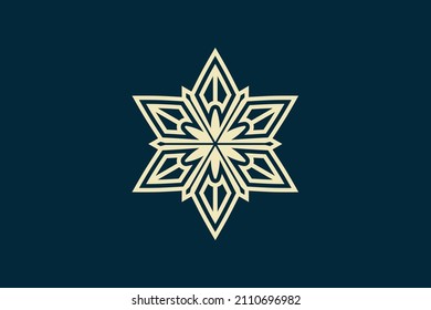 Snowflake Light Gold Design Vector