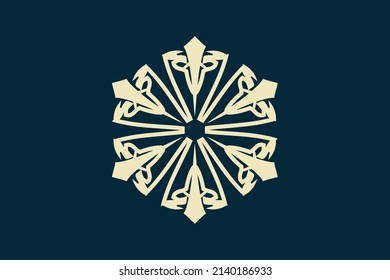 Snowflake Light Gold Design Vector