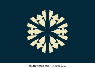 Vector de diseño de oro ligero con copo de nieve
