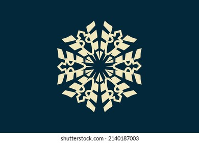 Vector de diseño de oro ligero con copo de nieve