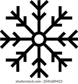 Vector de arte de la línea del copo de nieve - diseño minimalista del invierno. Vector hermoso del arte de la línea de un copo de nieve, capturando la elegancia del invierno en un estilo minimalista. Perfecto para diseños de vacaciones, decoración de temporada.
